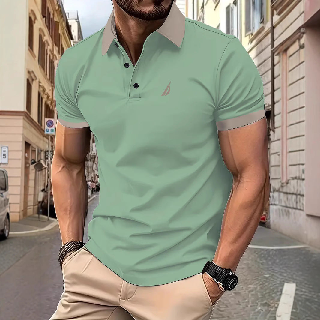 Herren Polohemd Modern Atmungsaktiv Kragen-Design - BerlinGlamour
