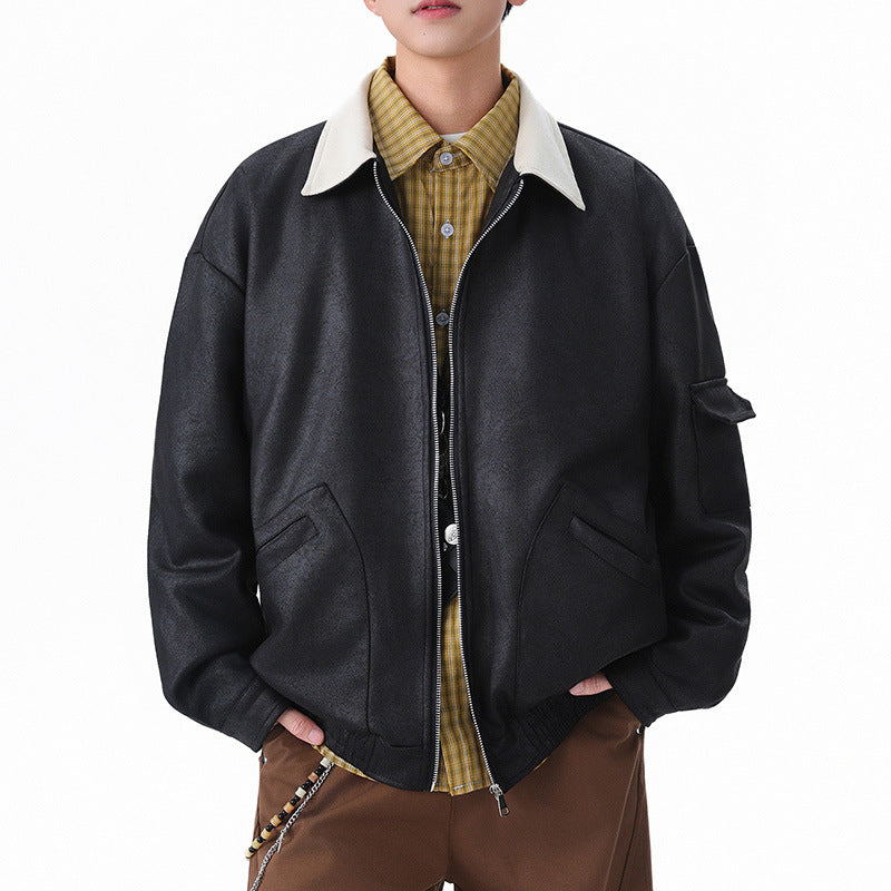 Männer Utility-Jacke Oversized Reißverschluss Praktisch Modern