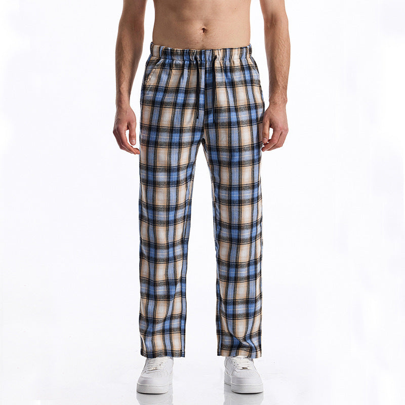 Bequeme Herrenhose Karomuster Freizeit Hose Modern