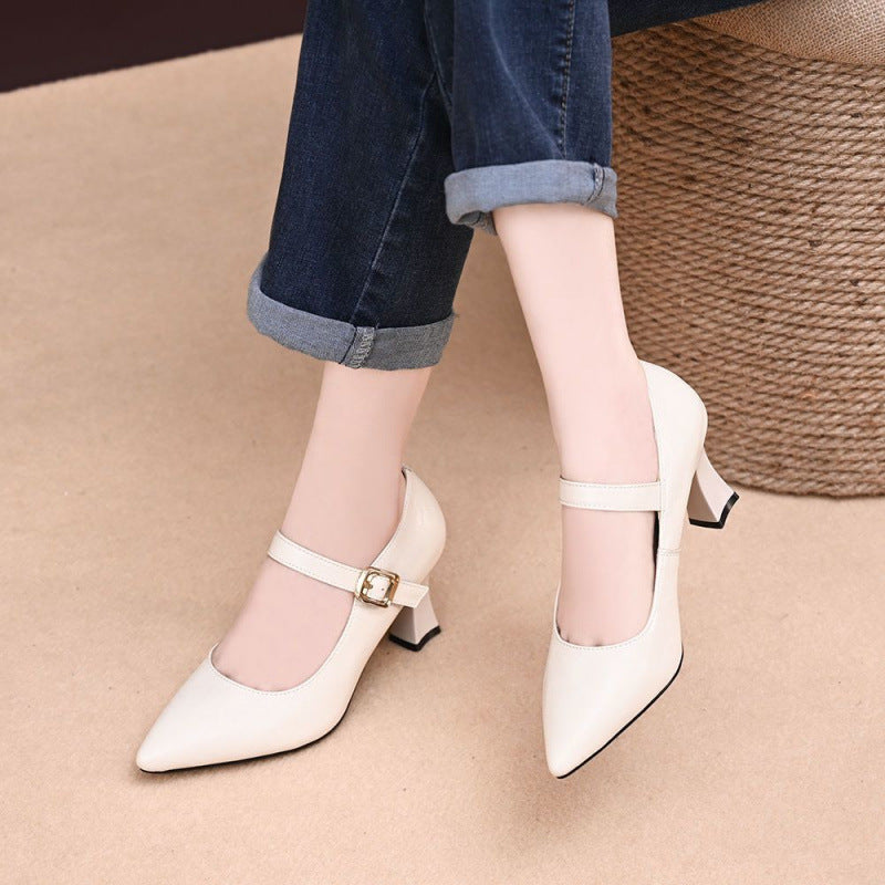 Elegante Damen Pumps Slingback Hochhackig mit Schnalle