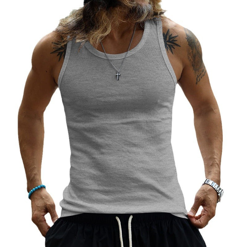 Herren Muskelshirt Atmungsaktiv Rippenstrick Sportlich