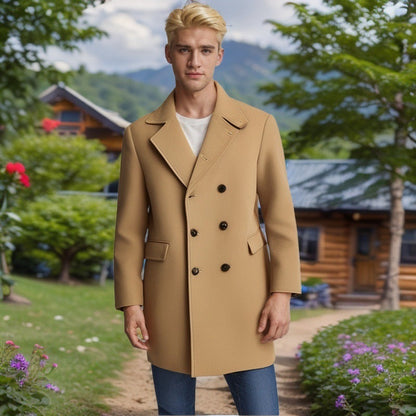 Herren Mantel Doppelreiher Eleganter Schmalzschnitt