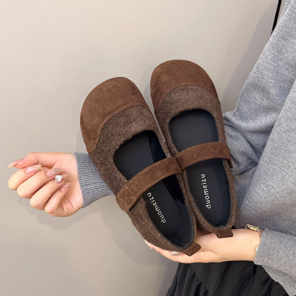 Damen Hausschuhe Warm mit verstellbarem Riemen und Plüschfutter