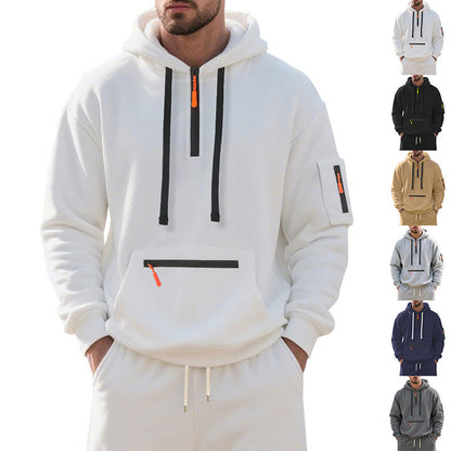 Herren Hoodie Sportlich mit Reißverschluss Funktionsjacke - BerlinGlamour
