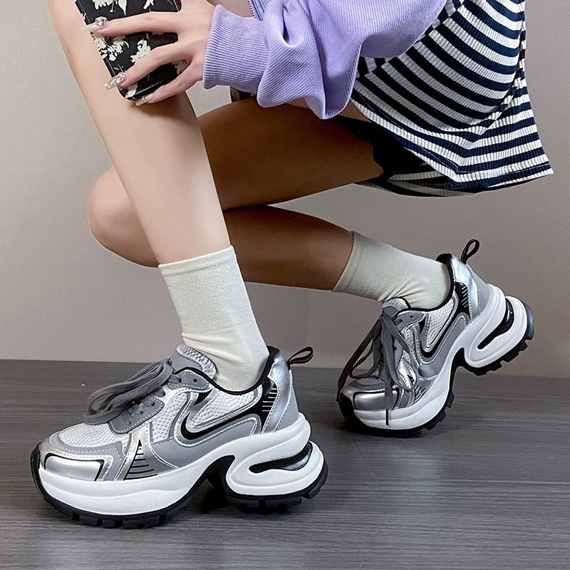 Damen Sneaker Sportlich Chunky Atmungsaktiv Komfortschuhe