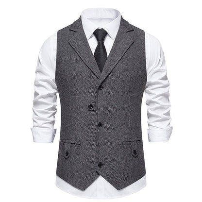 Herren Anzugweste Herringbone Modern SlimFit
