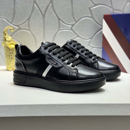 Damen Sneaker Lederschuhe Modern Trendy Schwarz