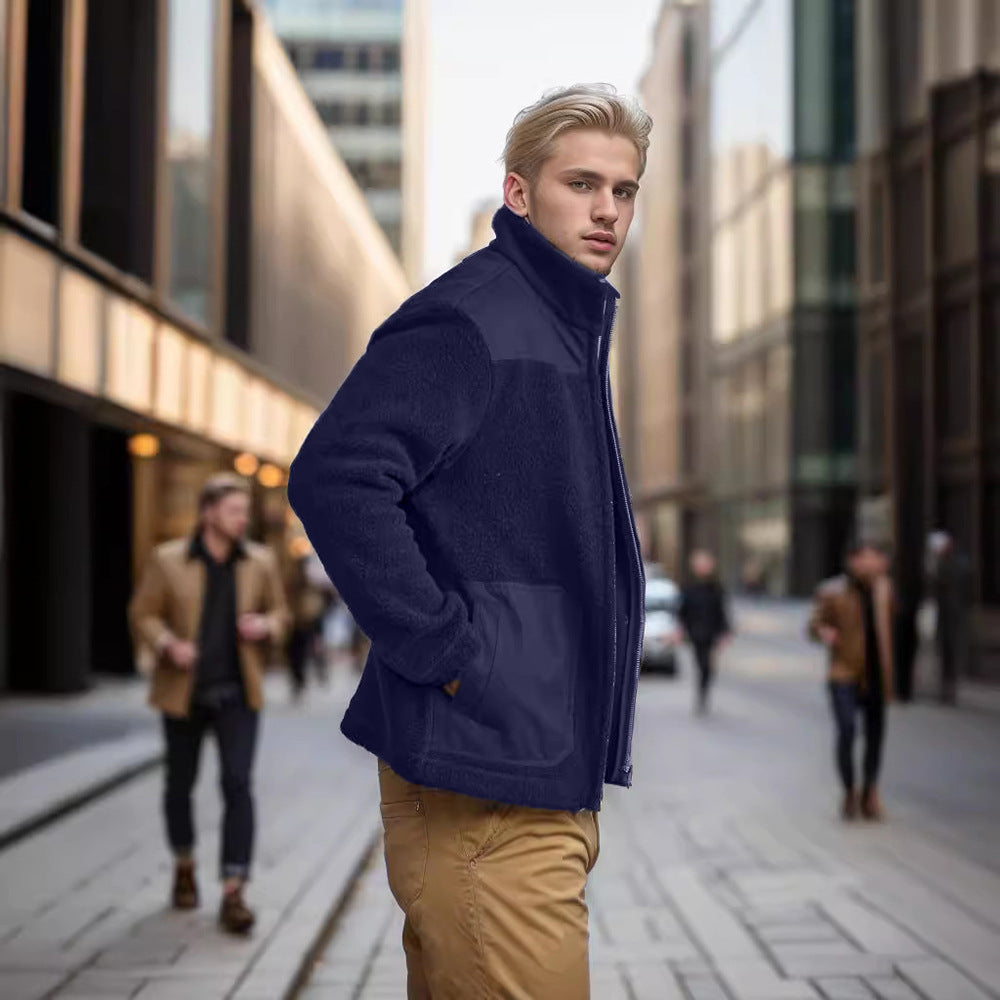 Herren Fleecejacke Bequem Stylisch mit Taschen