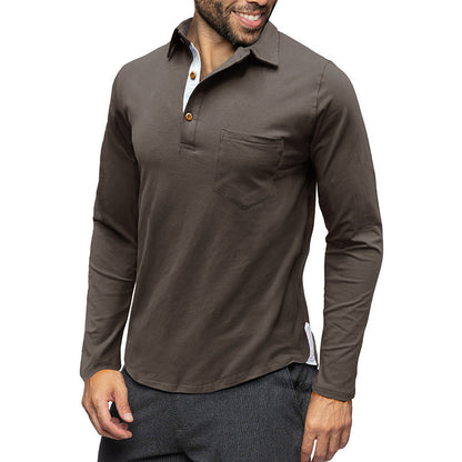 Elegantes Herren Langarmhemd Moderner Kragen