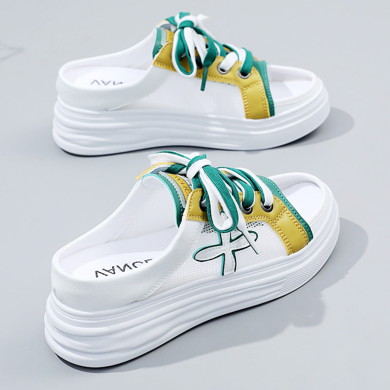 Damen Sneaker Sommer Offene Zehen Bequem Weiße Sneaker - BerlinGlamour