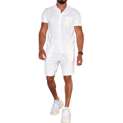 Herren Freizeit-Set Kurzarm Hemd Shorts Modern