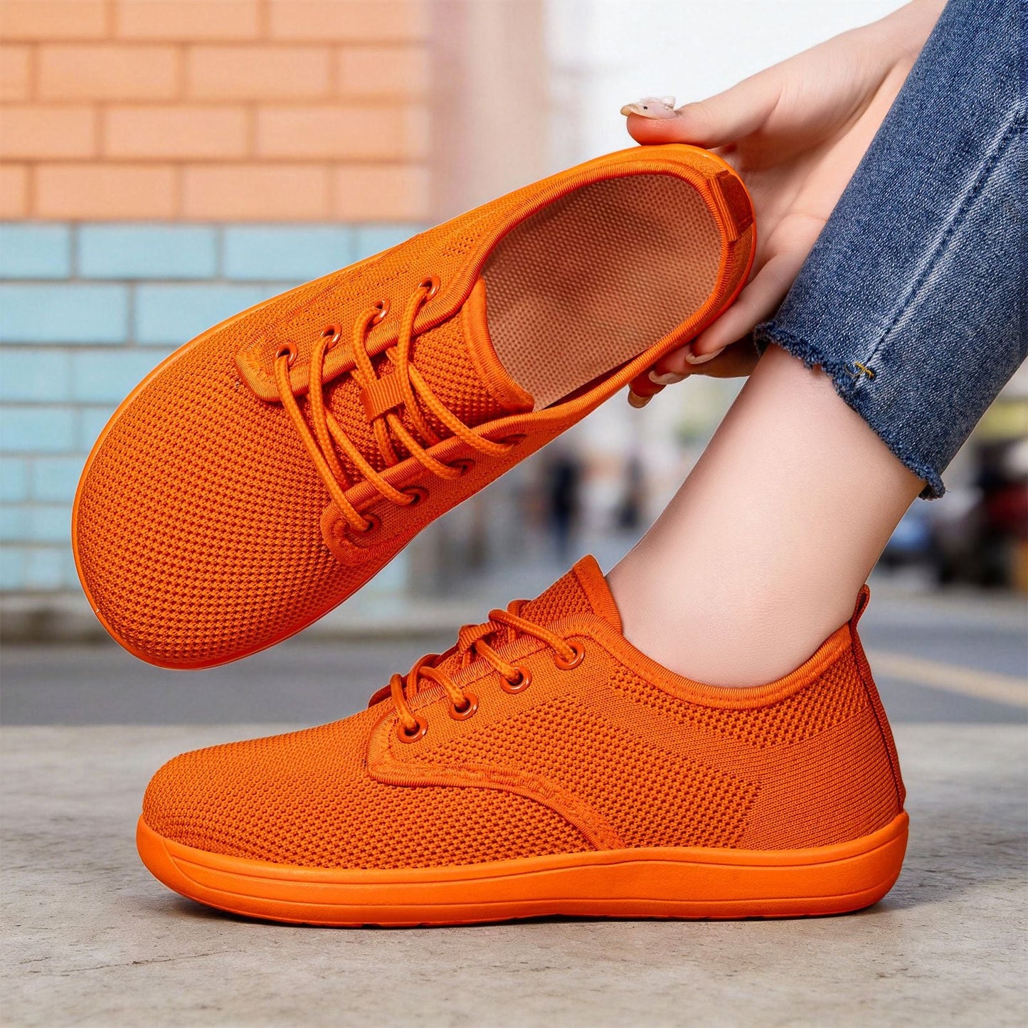 Damen Schnürschuhe Leicht Atmungsaktiv Flexibel
