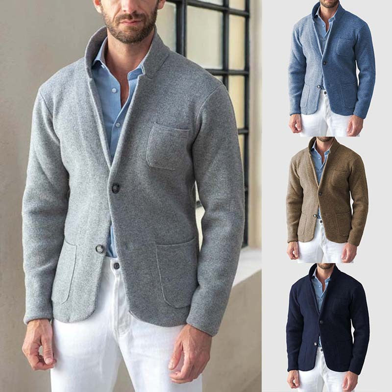 Herren Strickjacke Slim Fit mit Taschen Modern - BerlinGlamour