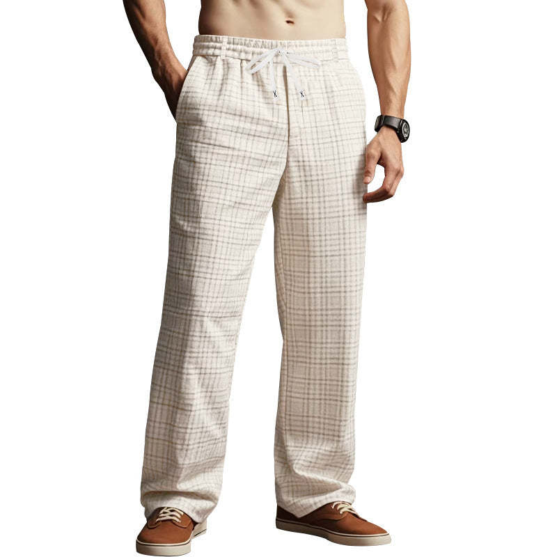 Herren Freizeithose Bequem Kariert Modern