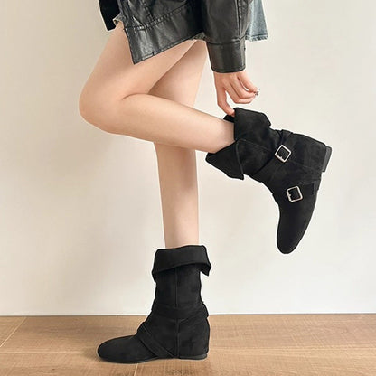 Damen Stiefel Ankle Boots Schnalle Schuhe Modern