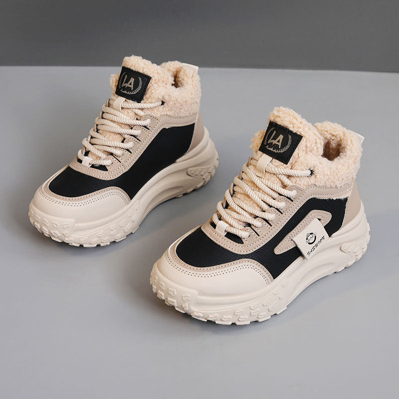 Damen Sneaker High-Top Isolierend Warm mit Weichem Innenfutter