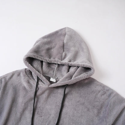 Herren Sweatshirt Kapuzenpullover Weich Fleece Grau