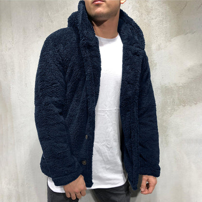 Herren Teddyjacke Warm Kuschelig Mit Taschen