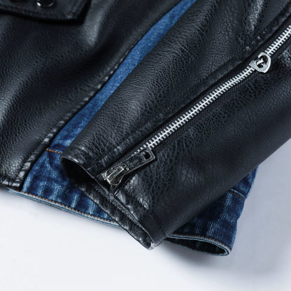 Herren Lederjacke Jeans Kombi Modern Urban