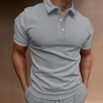 Herren Poloshirt Modern Kurzarm Stehkragen Sportlich