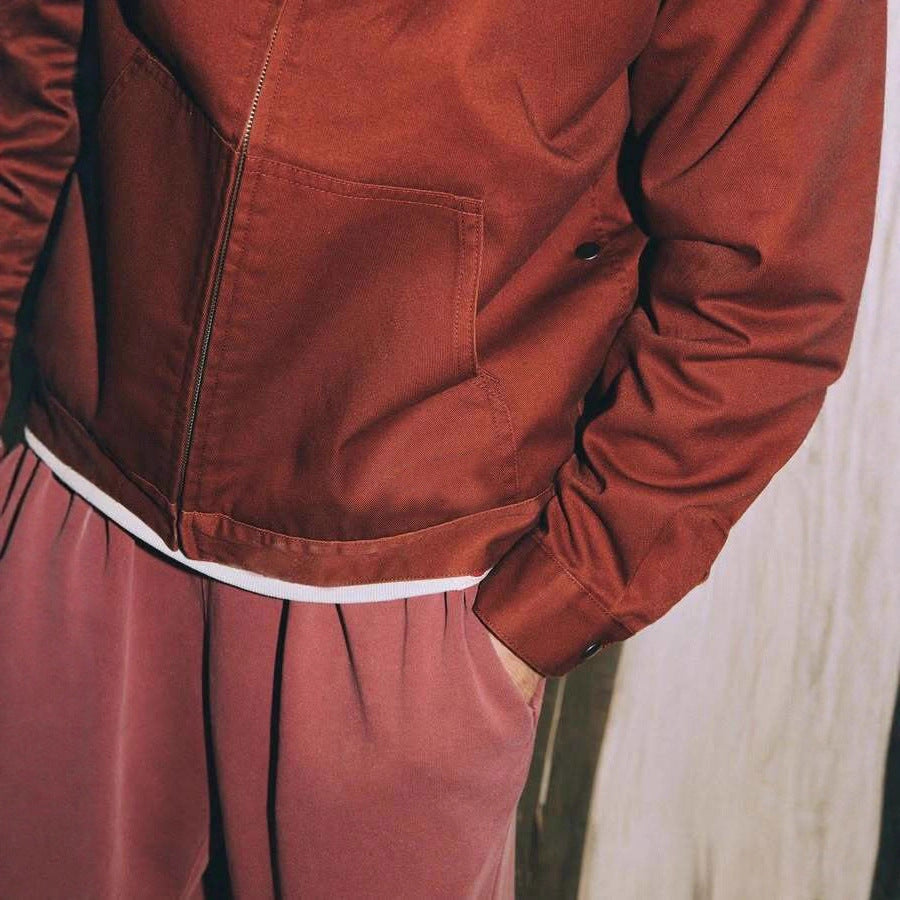 Herren Bomberjacke Lässig mit Seitentaschen Kontrastkragen Modern