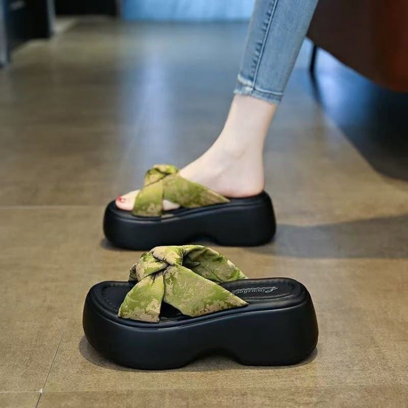 Damen Plateau-Sandalen Hochzeitsschuhe Elegant Schleife - BerlinGlamour