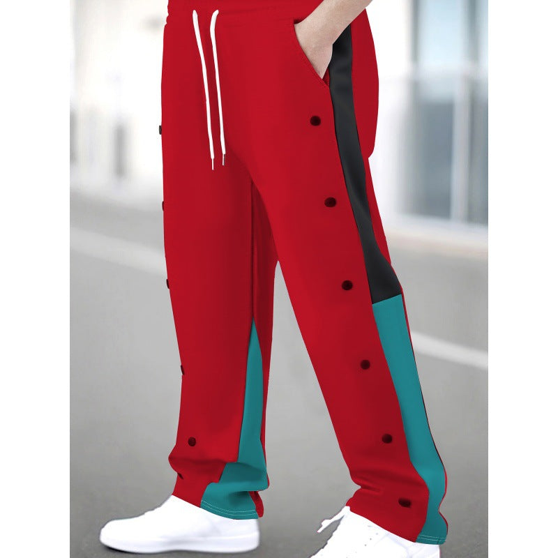 Herren Sport Hose Atmungsaktiv mit Druckknöpfen