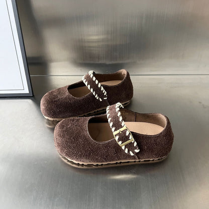 Damen Mokassins Weich Wildleder Schnalle Schuhe