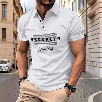 Herren Poloshirt Modern mit Trend-Druck Design - BerlinGlamour