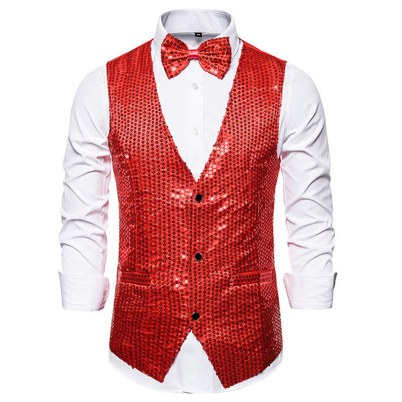 Herren Smoking Anzug Weste Set Elegant Schwarz