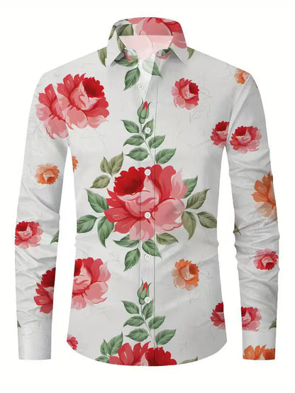 Herren Hemd Flora Muster Elegant Berlin