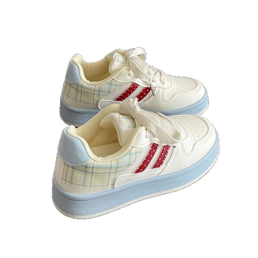 Damen Sneaker Karomuster Trendig Schuhe Frauen