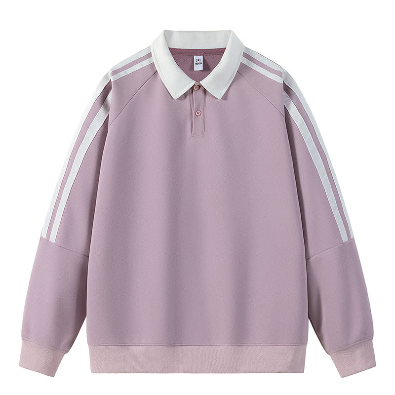 Herren Sweat Pullover Sportlich mit Polo Kragen Moderne