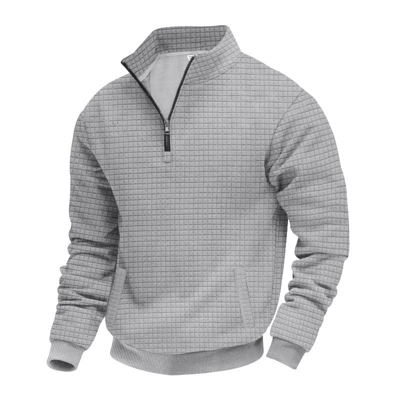 Herren Pullover Sportlich Halbzipper Taschen