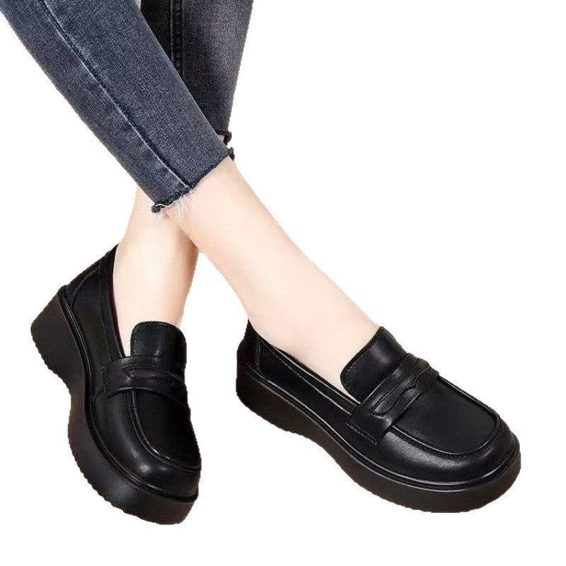 Damen Slipper Hochplateau Komfort Ledersohle Mode