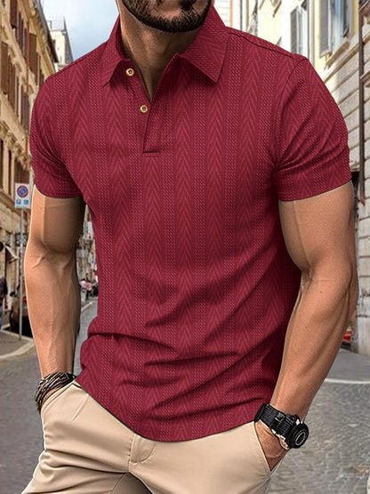 Herren Poloshirt Kurzarm Strukturiert Elegantes Design