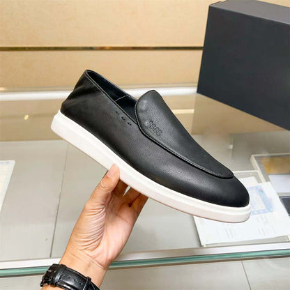 Damen Sneaker Mokassin Lederschuhe Rutschfest Bequem