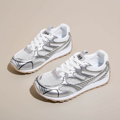 Damen Sneaker Sportlich Elegant mit Mesh Obermaterial