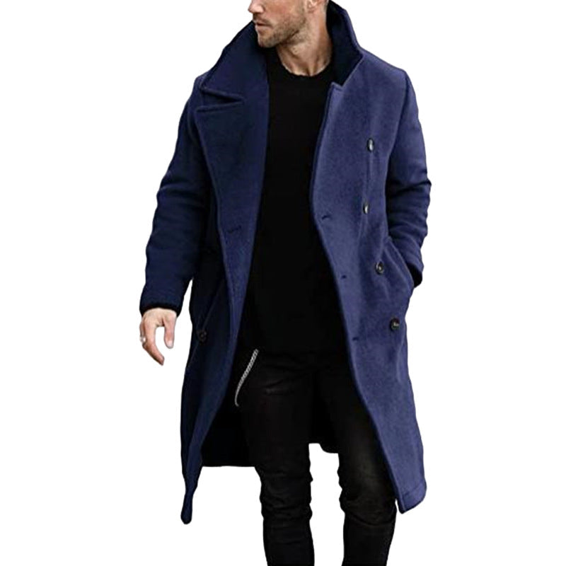 Herren Wollmantel Klassisch Eleganter Doppelrevers