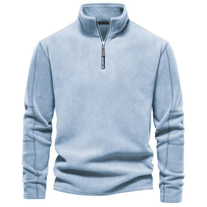 Herren Fleece Pullover Halbzipp Reißverschluss Warm