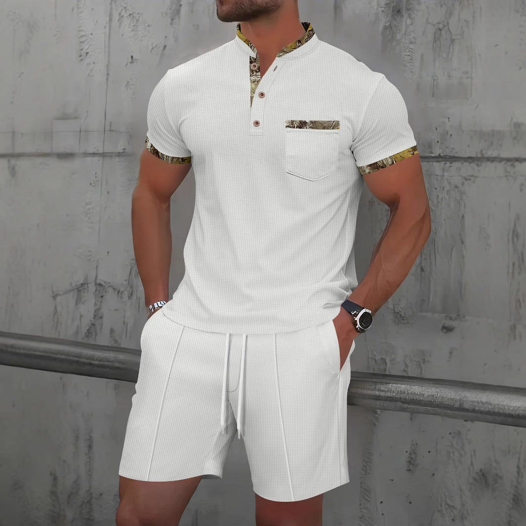 Herren Freizeitshirt Kurzarm mit Brusttasche Modern