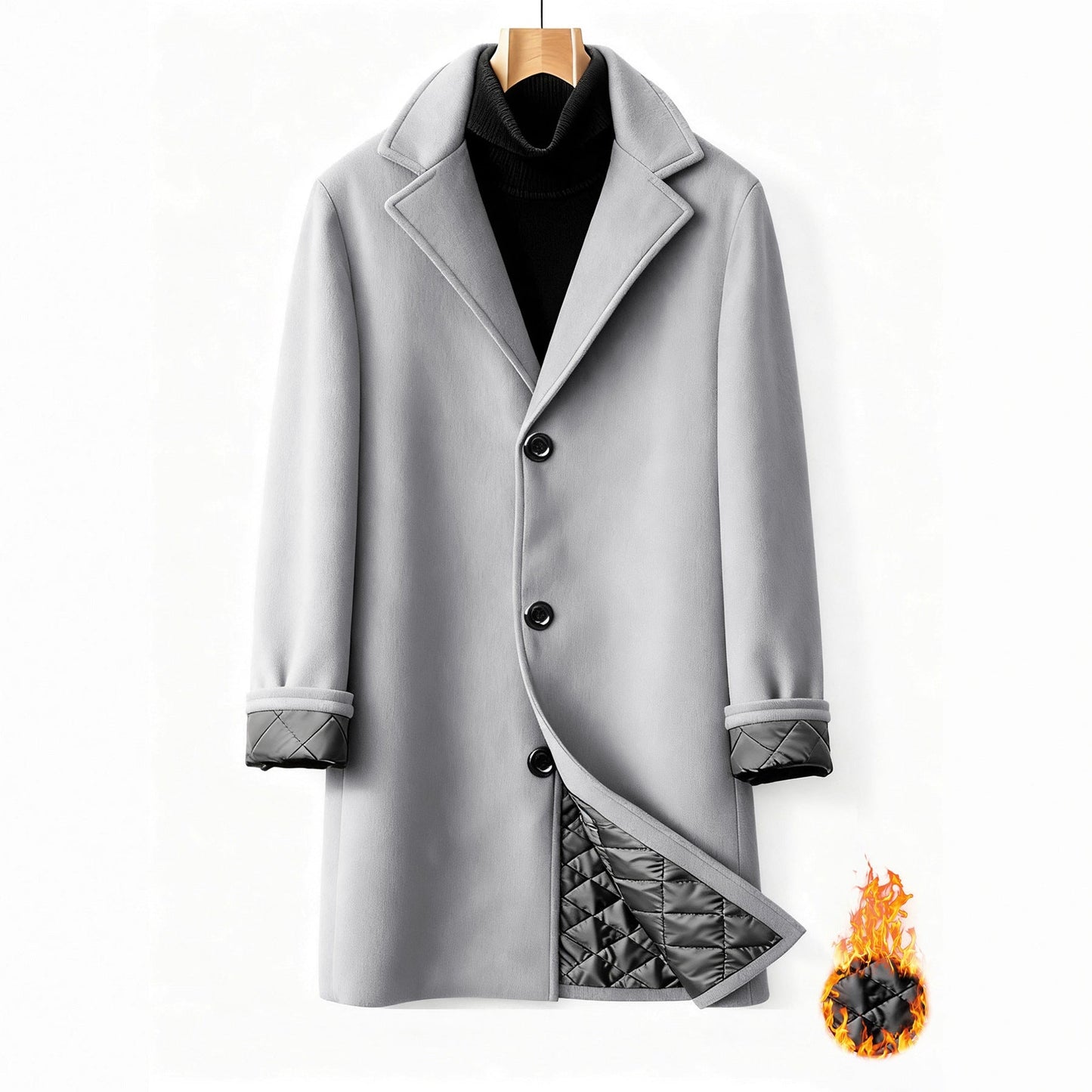 Herren Übergangsmantel Wärmeisolierend Elegant Modern