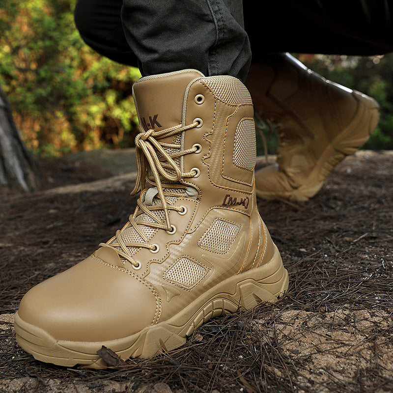 Herren Stiefel Tactical Knöchelschutz rutschfest Schwarz