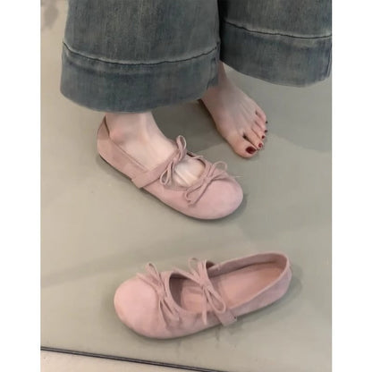 Damen Ballerinas Schleifen Design Bequem Komfort