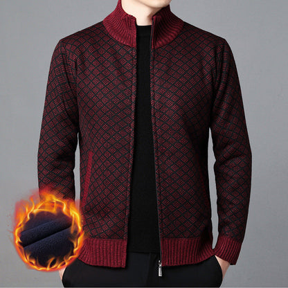 Herren Strickjacke Hochkragen Modern Trendig - BerlinGlamour