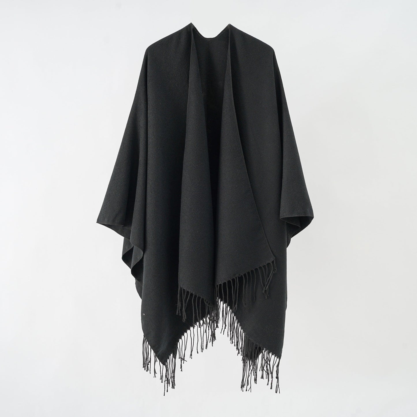 Damen Poncho Weich Fransen Luxus Modern - BerlinGlamour