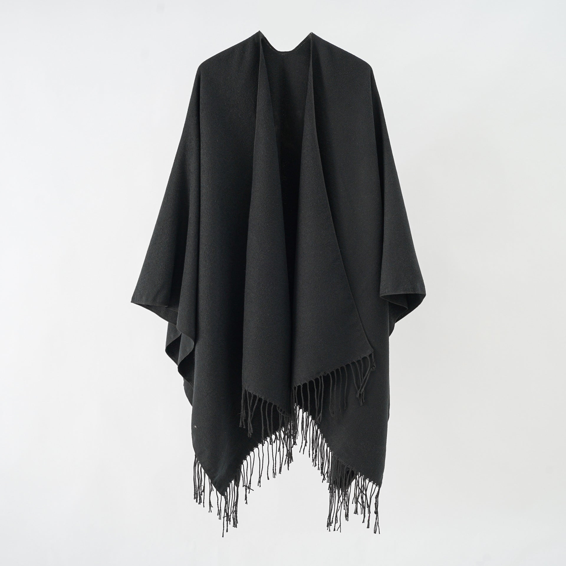 Damen Poncho Weich Fransen Luxus Modern - BerlinGlamour