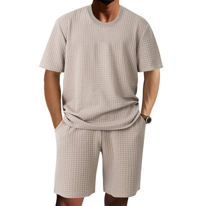 Herren Kurzarm-Set Modern mit Taschen und Strukturdetails
