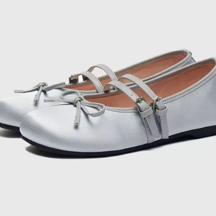 Damen Ballerinas Elegant Schleifen Design Verstellbar