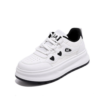 Damen Sneaker Sportlich Herz Akzenten Kompakt